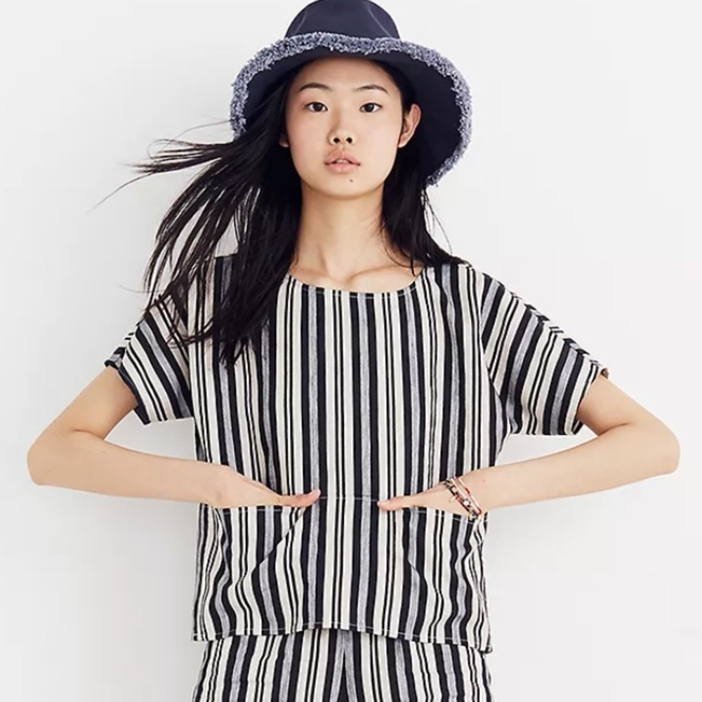 Madewell Boxy top in Evelyn stripe - M